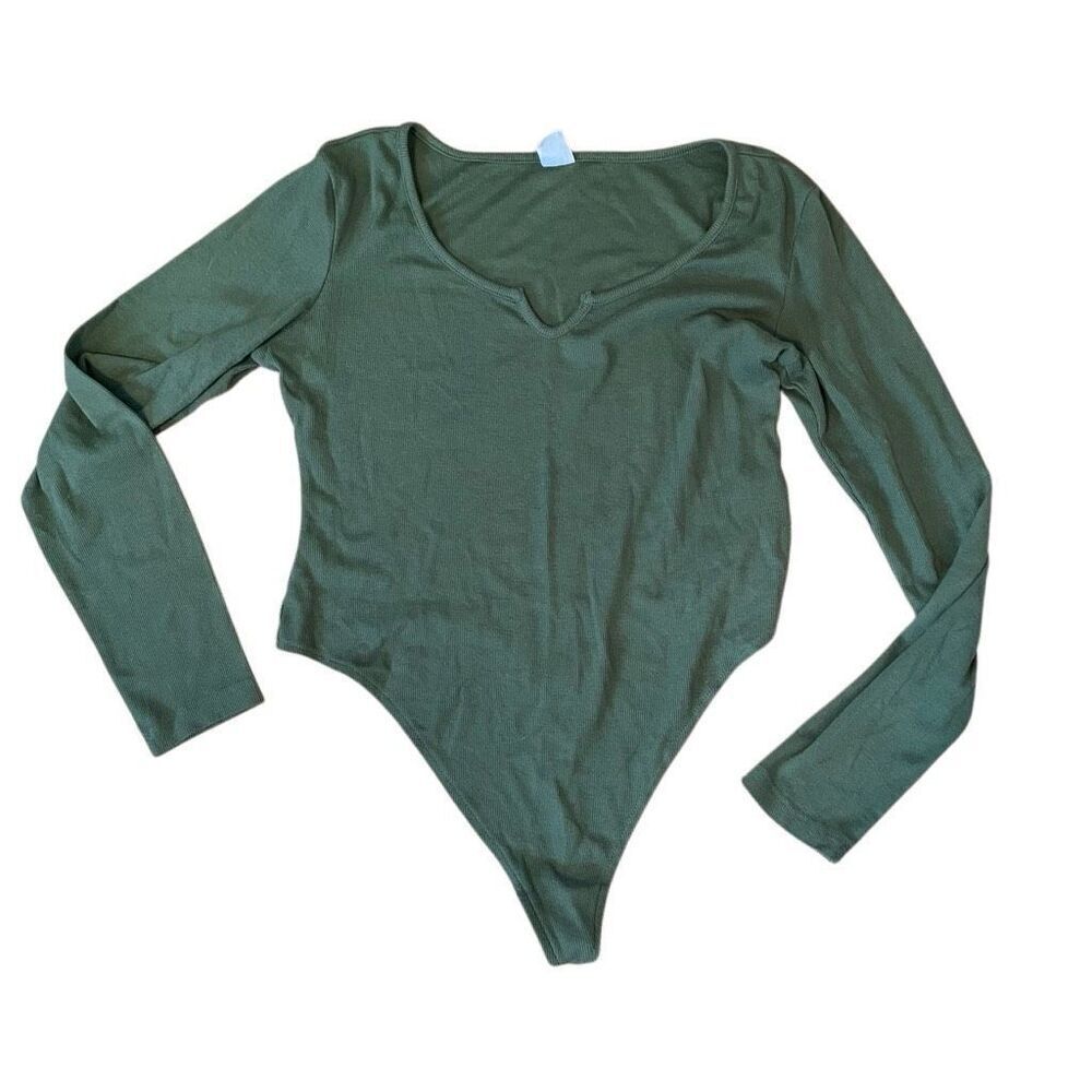 MELROSE & MARKET | green bodysuit thong L